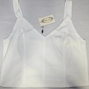 JoyFolie MiaJoy Womens Marcila Skirt Set White Ribbed Cropped Tank Midi Skirt XL